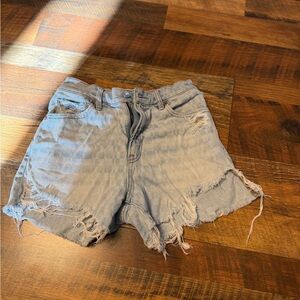 American Eagle Outfitters Light Blue Distressed Jean Shorts